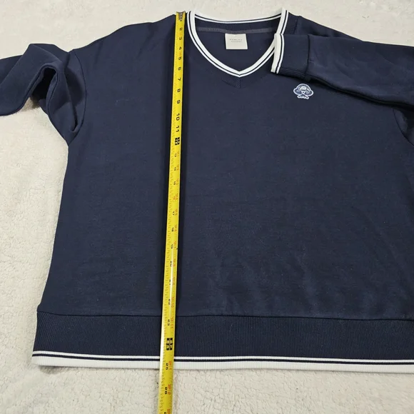 Varley Iona V-neck Sweatshirt in Navy. - Picture 16 of 16